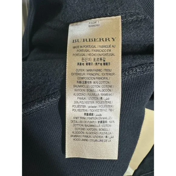 Burberry Claredon Pull Over Hooded Sweatshirt Men Black XS